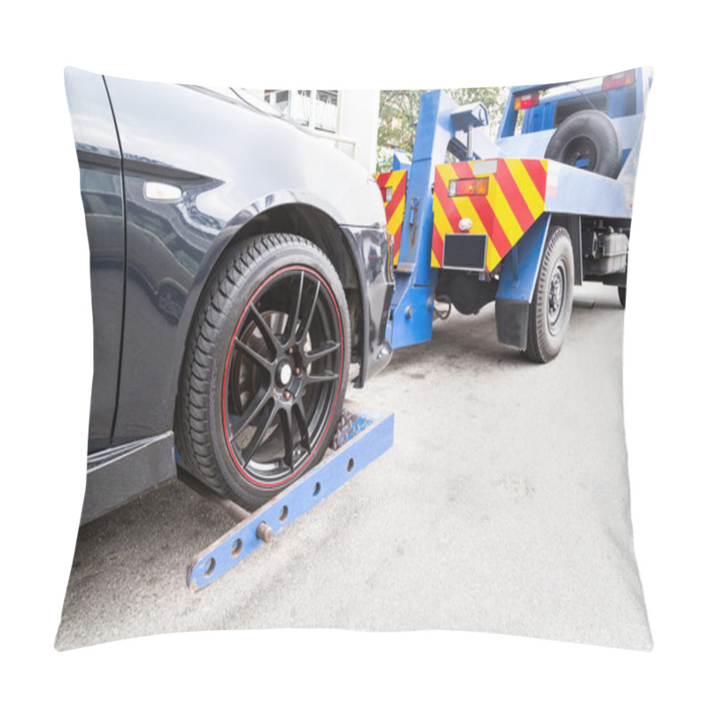 Personality  Tow Truck Towing A Broken Down Car On The Street Pillow Covers