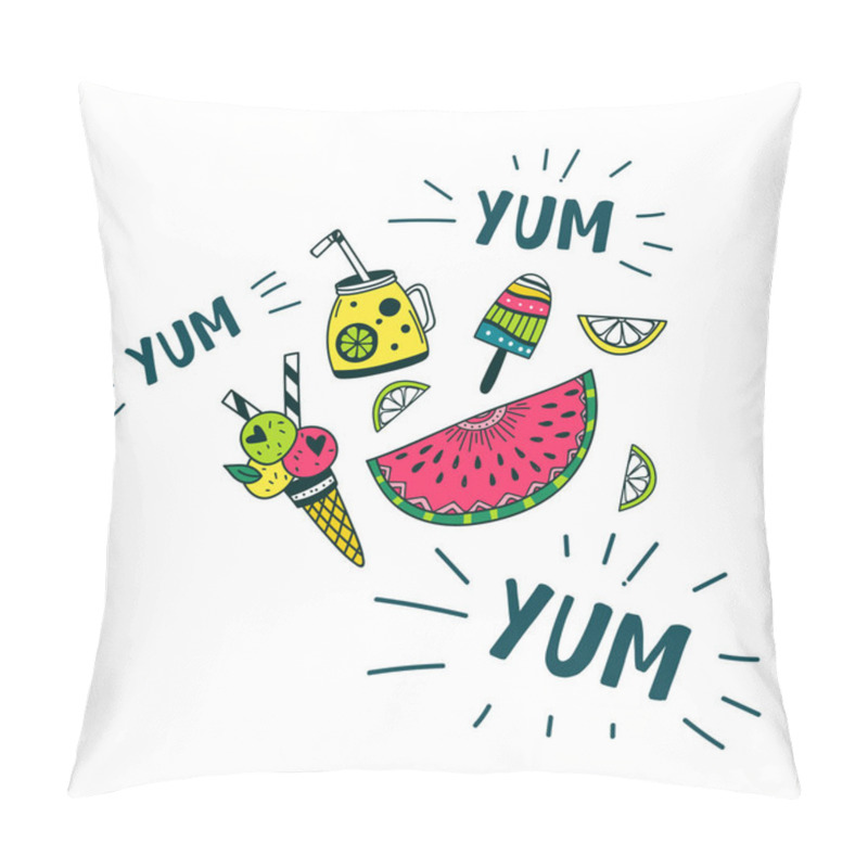 Personality  Yum Yum Summer Food Set Pillow Covers