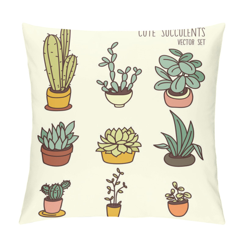 Personality  Set Of Cute Potted Plants Pillow Covers