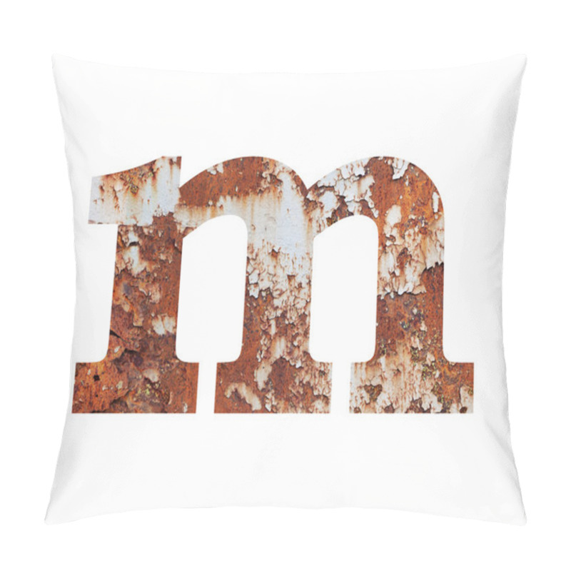 Personality  Old Rusty Metal Alphabet, Text M Pillow Covers