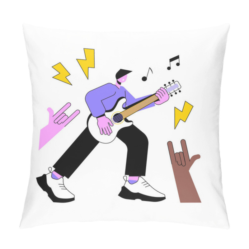 Personality  Rock Music Abstract Concept Vector Illustration. Pillow Covers