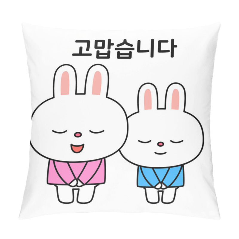 Personality  Cute Bunnies Characters Vector Illustration Pillow Covers