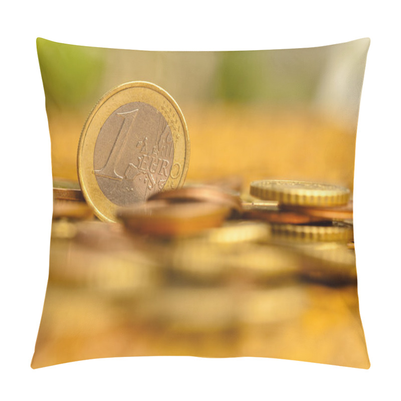 Personality  Euro Coins On Wicker Pillow Covers