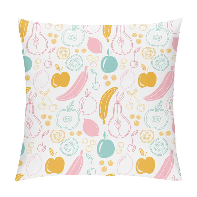 Personality  Seamless Fruits Pattern. Ecological Concept Design Pillow Covers