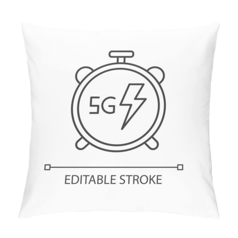 Personality  5G Stopwatch Pixel Perfect Linear Icon. High Performance. Low Latency Connection. Data Exchange. Thin Line Customizable Illustration. Contour Symbol. Vector Isolated Outline Drawing. Editable Stroke Pillow Covers