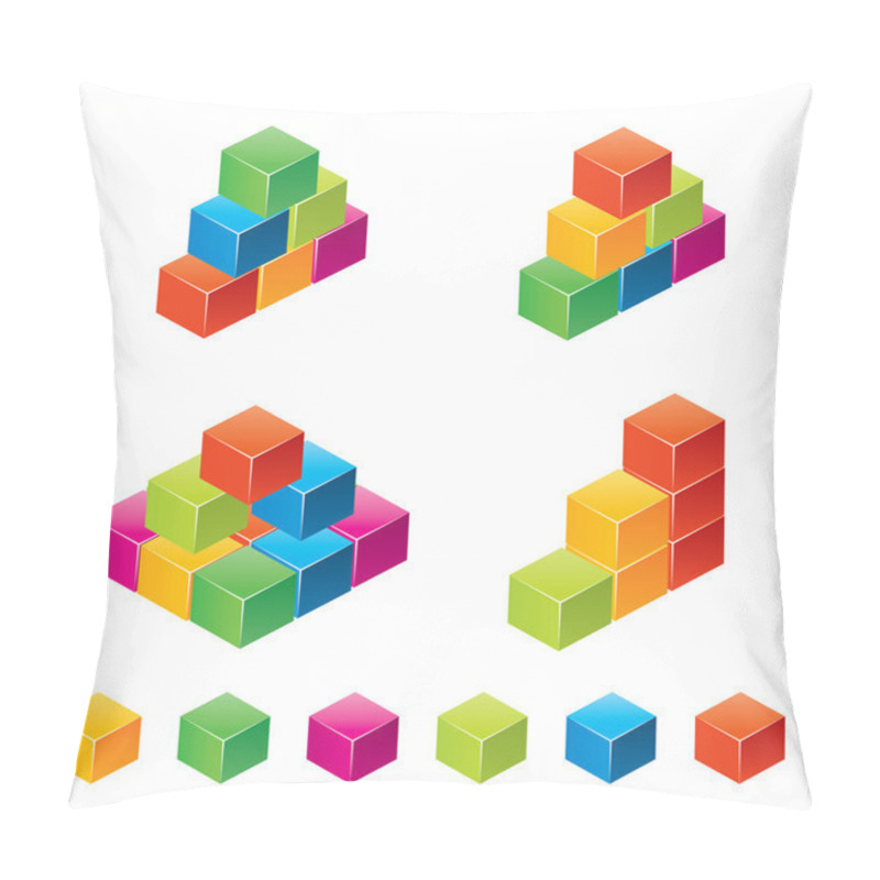 Personality  Vector Colourful Childrens Blocks Pillow Covers