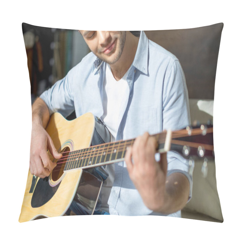 Personality  Young Man Playing Guitar Pillow Covers