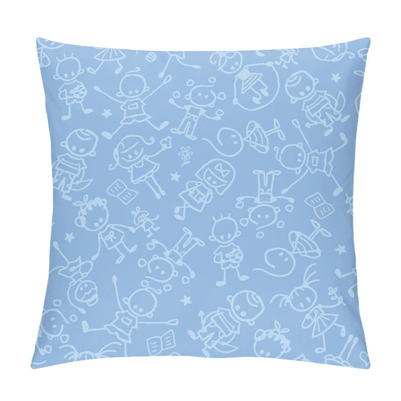 Personality  Kids Playing Seamless Pattern Background Pillow Covers