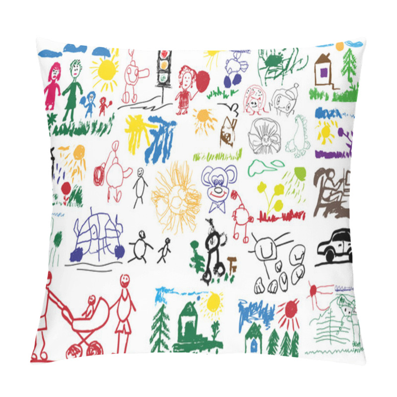 Personality  Stylized Children's Drawings Pillow Covers