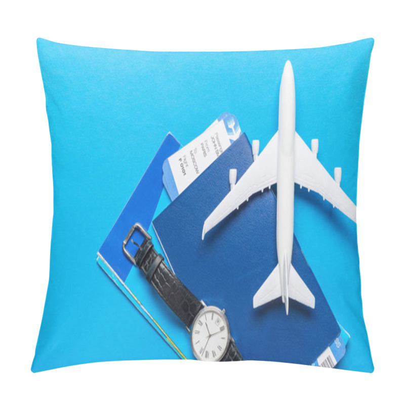 Personality  Miniature Airplane On Colourful Background For Travel Theme Pillow Covers