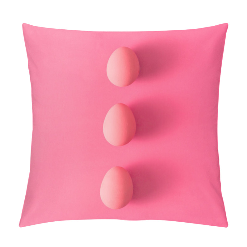 Personality  Three Eggs On Pink Background Pillow Covers