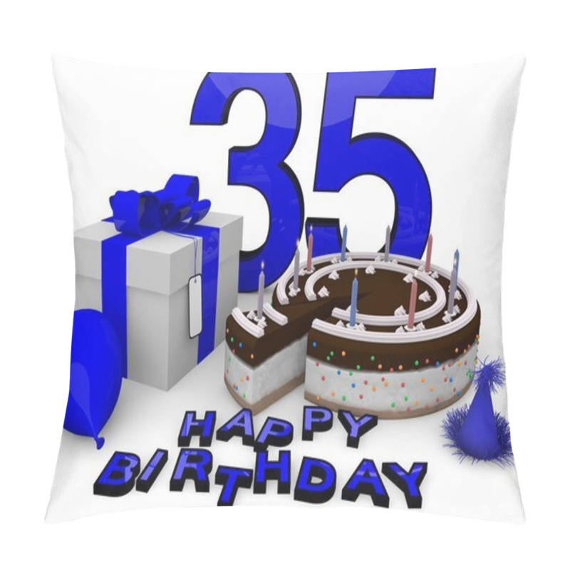 Personality  Happy Birthday In Blue Pillow Covers