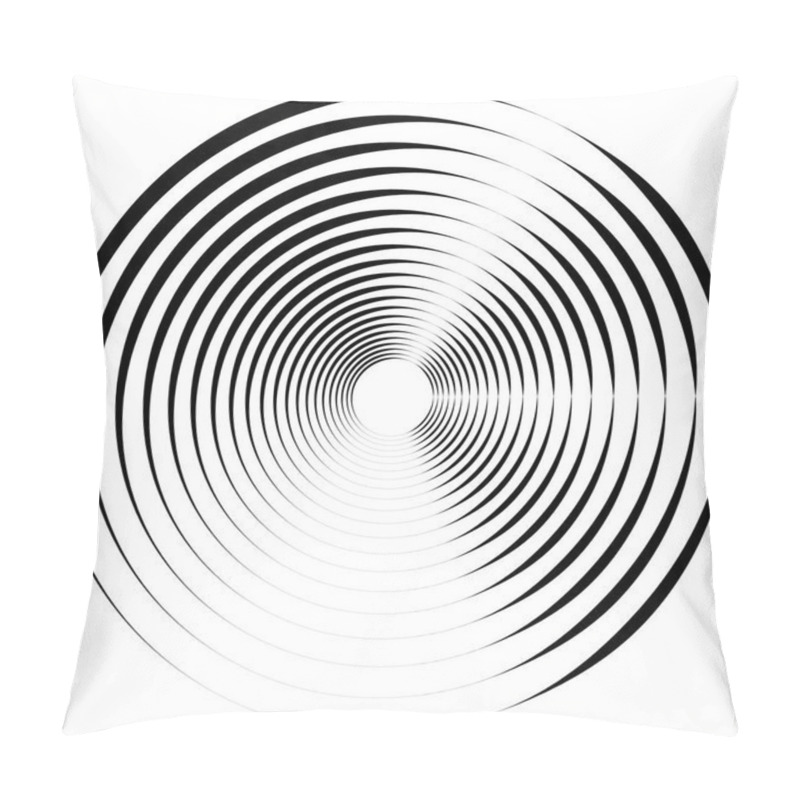 Personality  Concentric Radial Element Isolated On White Background Pillow Covers