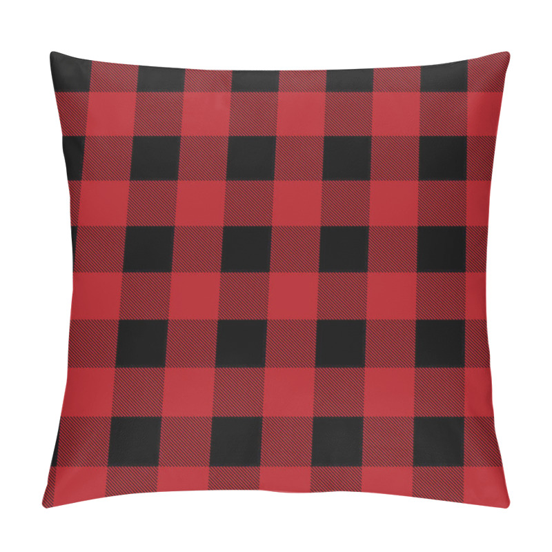 Personality  Lumberjack Textile, Black Decorative Pictures And Red Background. Seamless Pattern.Vector Illustration. Pillow Covers