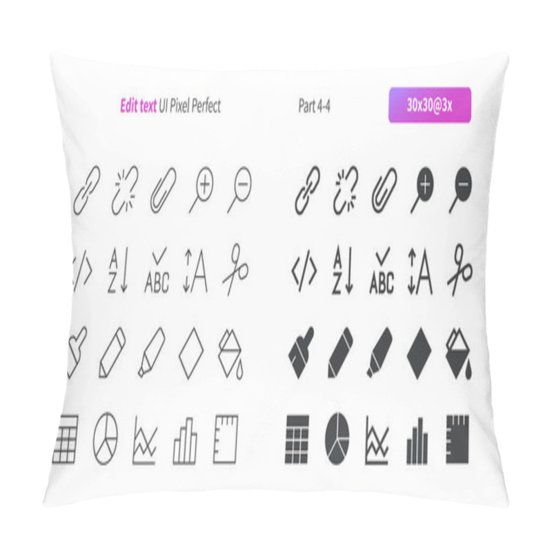 Personality  Edit Text UI Pixel Perfect Well-crafted Vector Thin Line And Solid Icons 30 3x Grid For Web Graphics And Apps. Simple Minimal Pictogram  Pillow Covers