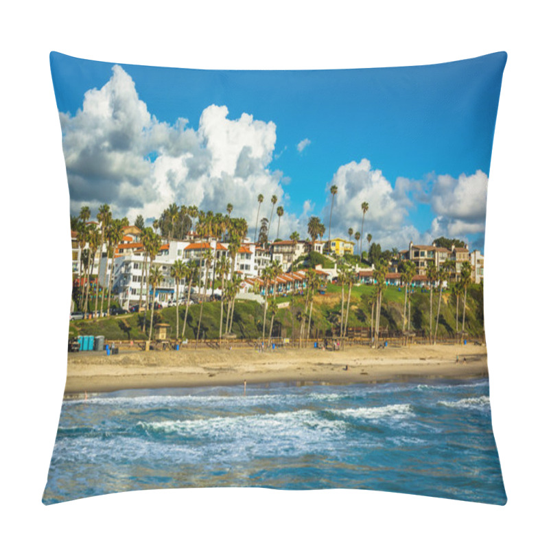 Personality  View Of The Beach In San Clemente, California. Pillow Covers