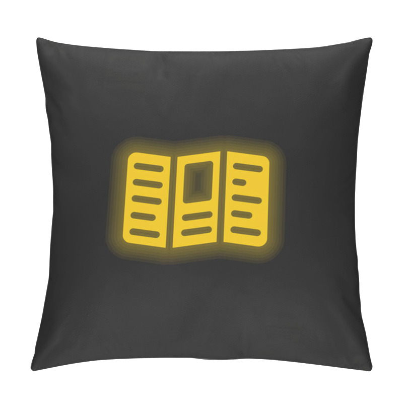 Personality  Booklet Text Yellow Glowing Neon Icon Pillow Covers