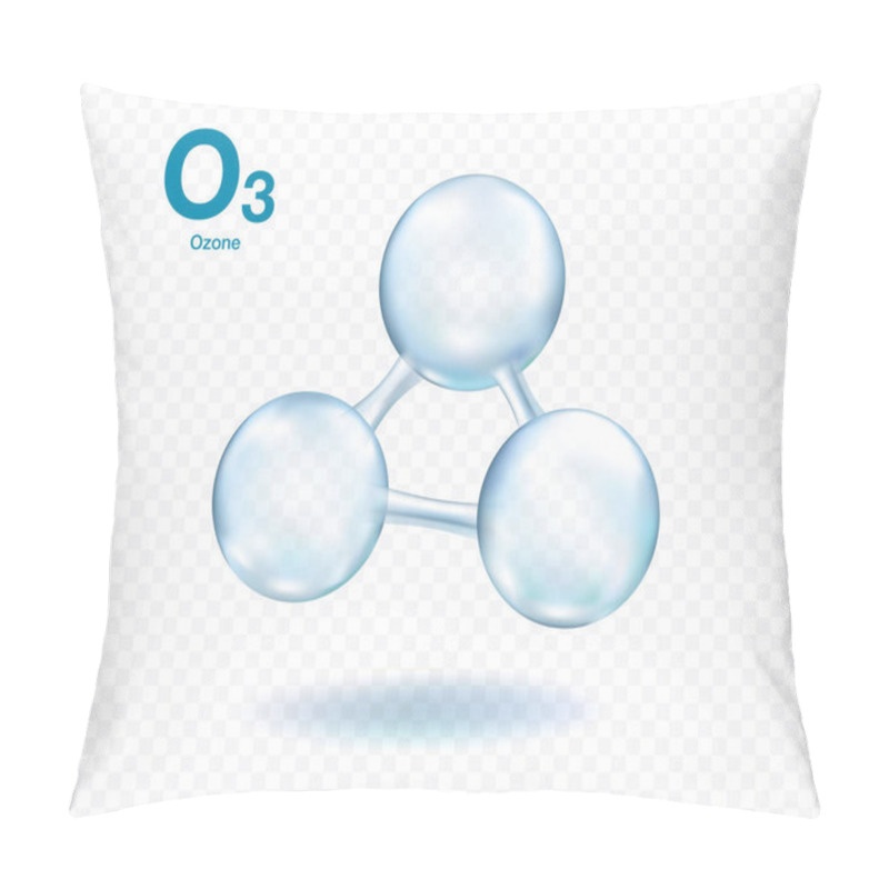 Personality  Ozon Molecule Model Set Isolated On Transparent Background. Vector Illustration. Pillow Covers