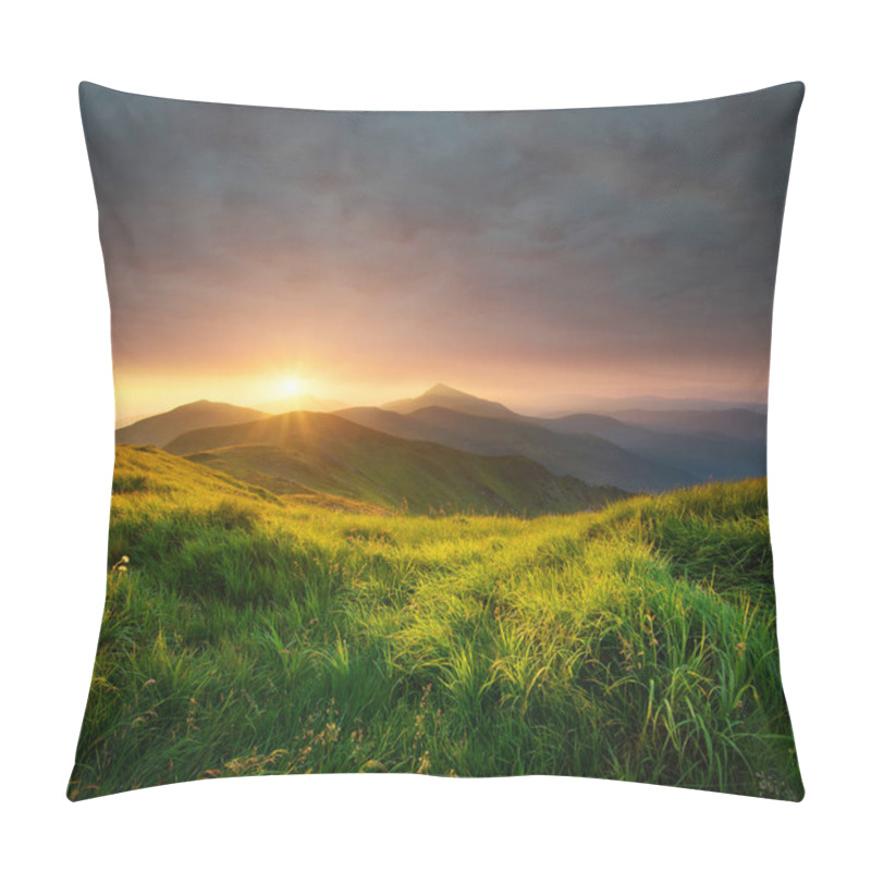 Personality  Mountain Valley During Sunrise Pillow Covers