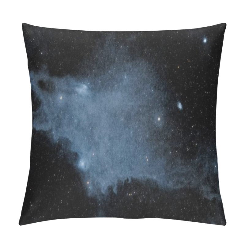 Personality  Nebula Shrouded In Ethereal Blue Hues Against A Backdrop Of Countless Stars. Pillow Covers