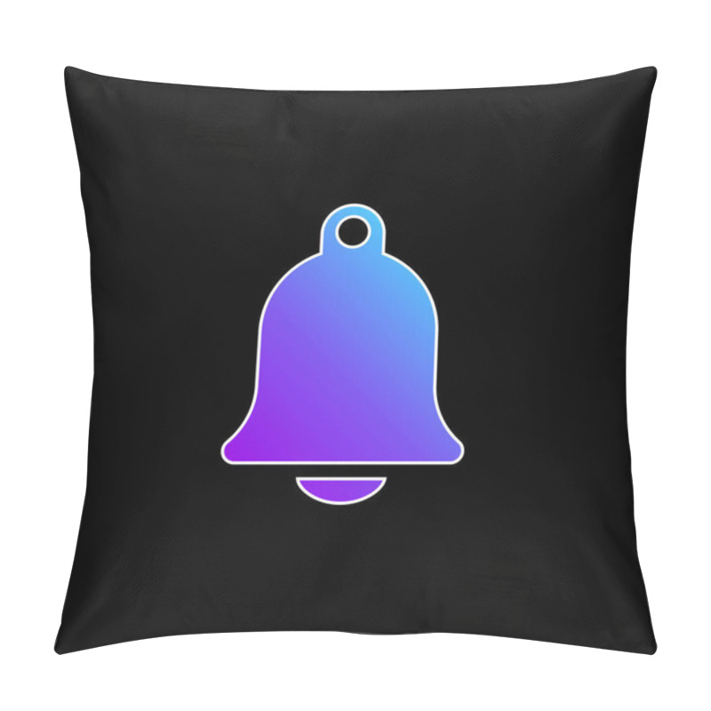 Personality  Big Church Bell Blue Gradient Vector Icon Pillow Covers