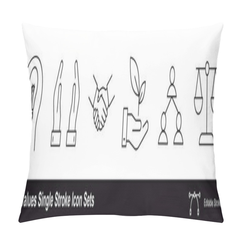 Personality  Core Values Concept Editable Stroke Icon Sets Pillow Covers