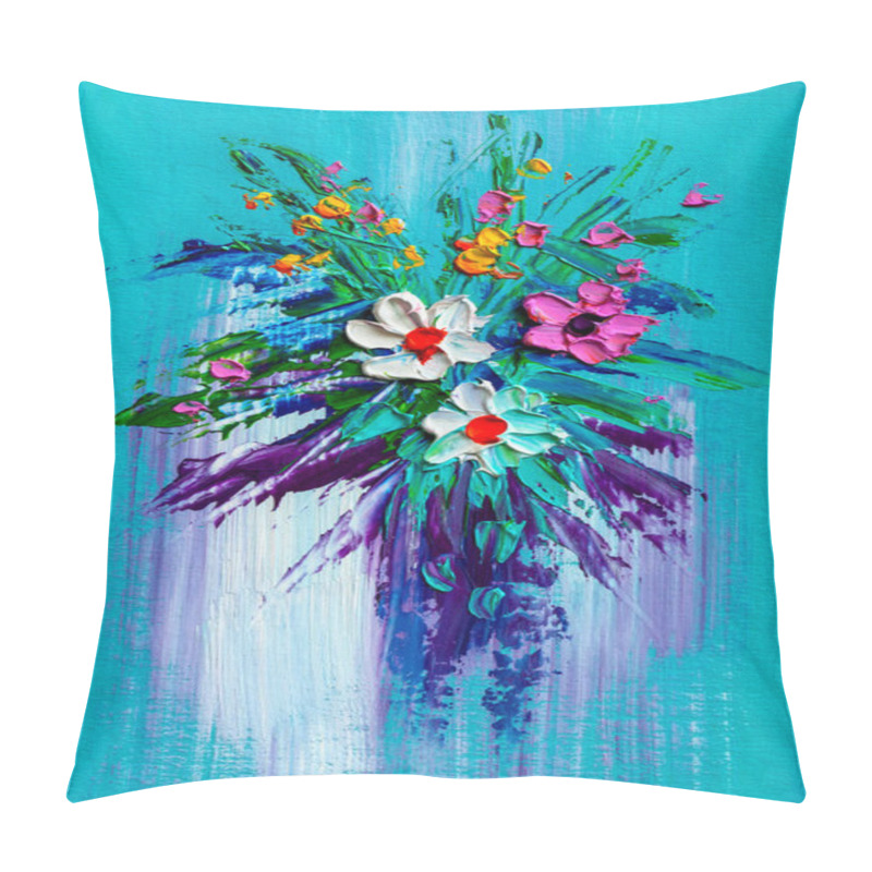 Personality  Oil Painting A Bouquet Of Flowers .  Pillow Covers