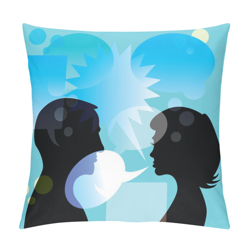 Personality  Couple Discuss Pillow Covers