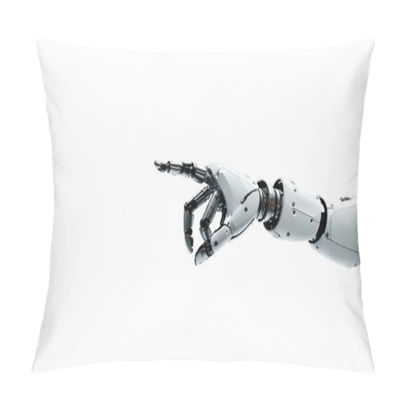 Personality  Robot Arm With Hand Pointing, AI Technology, White Humanoid Android, Artificial Intelligence, Autonomous Robot Design Pillow Covers