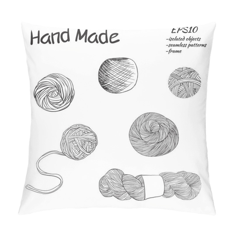 Personality  Balls Of Yarn In Vector Pillow Covers