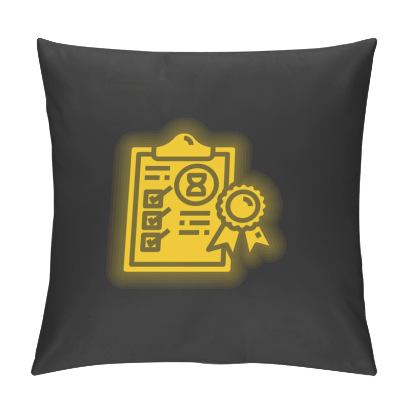 Personality  Assurance Yellow Glowing Neon Icon Pillow Covers