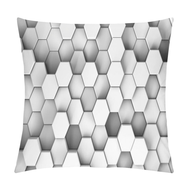 Personality  Abstract Gray Hexagonal Sci-fi Honeycomb Geometrical Background. 3d Rendering Pillow Covers