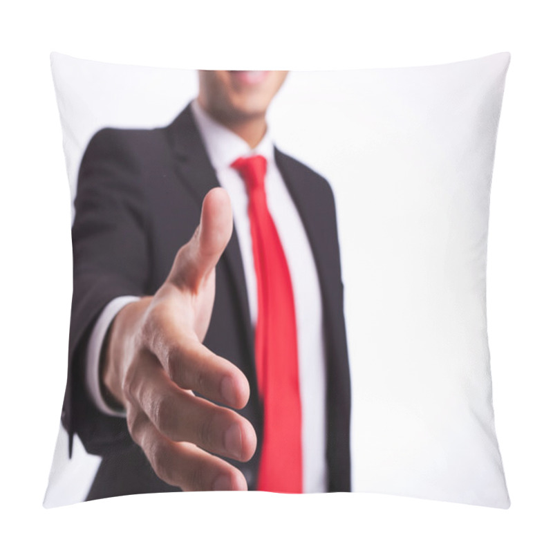 Personality  Business Man Or Student Ready To Handshake Pillow Covers