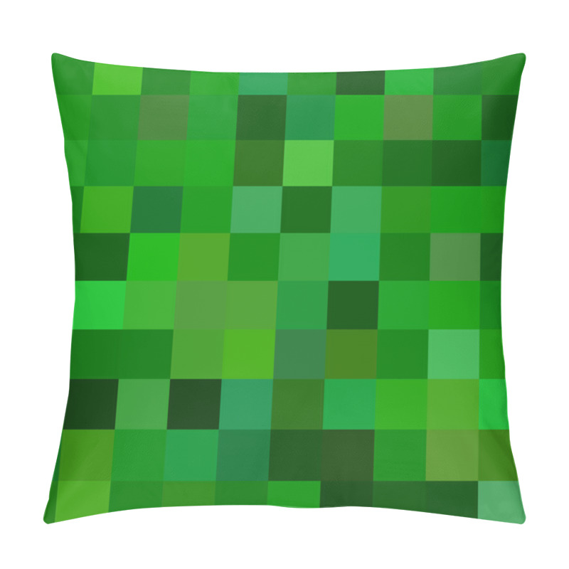 Personality  Geometrical Abstract Square Mosaic Background - Vector Design From Squares In Green Tones Pillow Covers