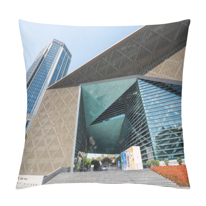 Personality  Chengdu Museum Bulding Facade Against Blue Sky Pillow Covers