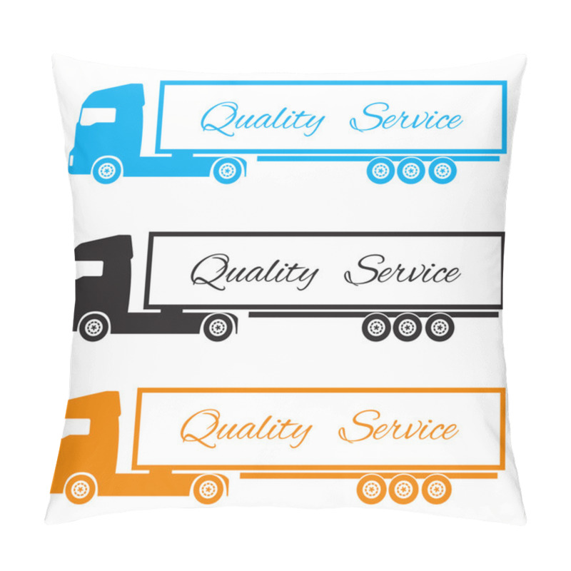 Personality  Silhouette Three Trucks To Deliver The Goods Pillow Covers