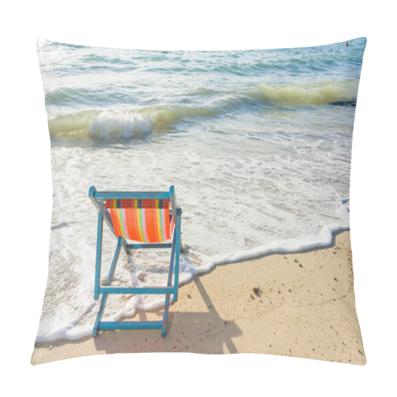 Personality  Deck Chair At The Beach Pillow Covers