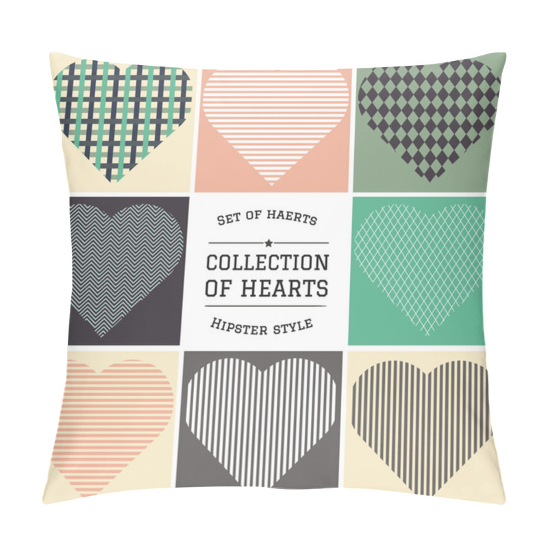 Personality  Set Of Hipster Hearts Art Pillow Covers