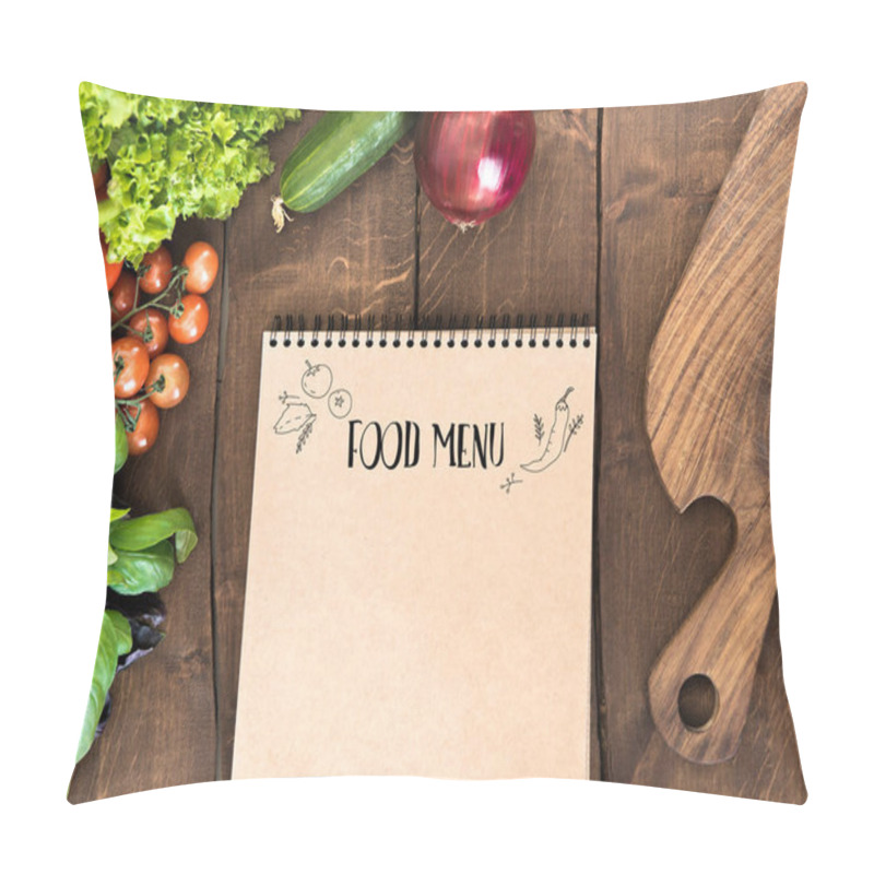 Personality  Notepad With Raw Vegetables On Table Pillow Covers