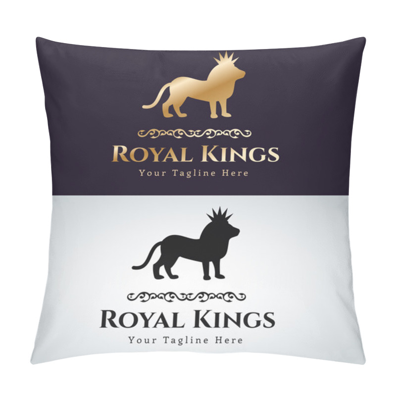 Personality  Royal Logo Vector Lion Silhouette Pillow Covers