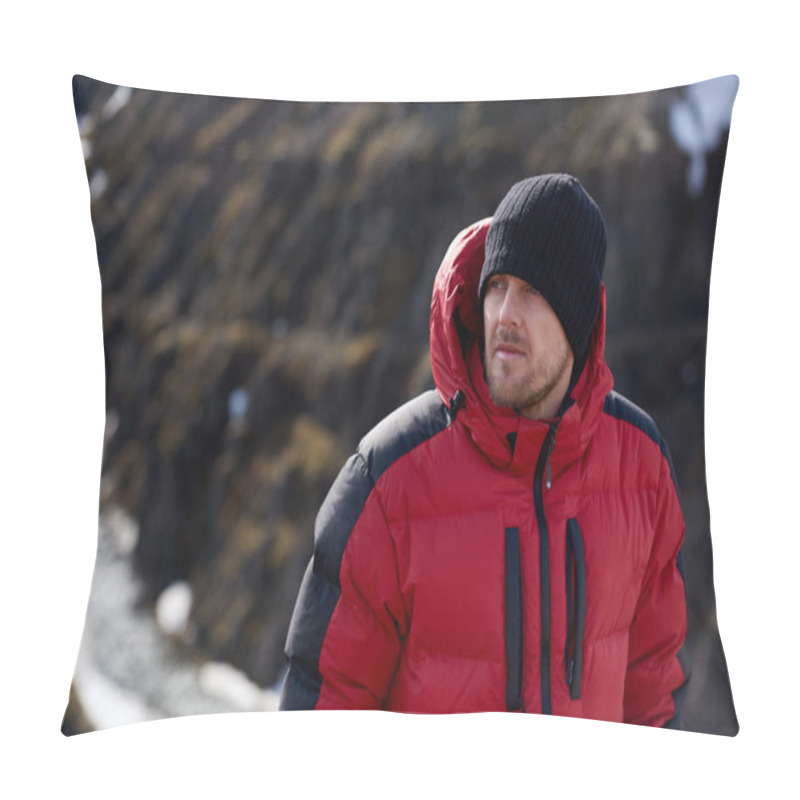 Personality  Adventure Man Trekking Portrait Pillow Covers