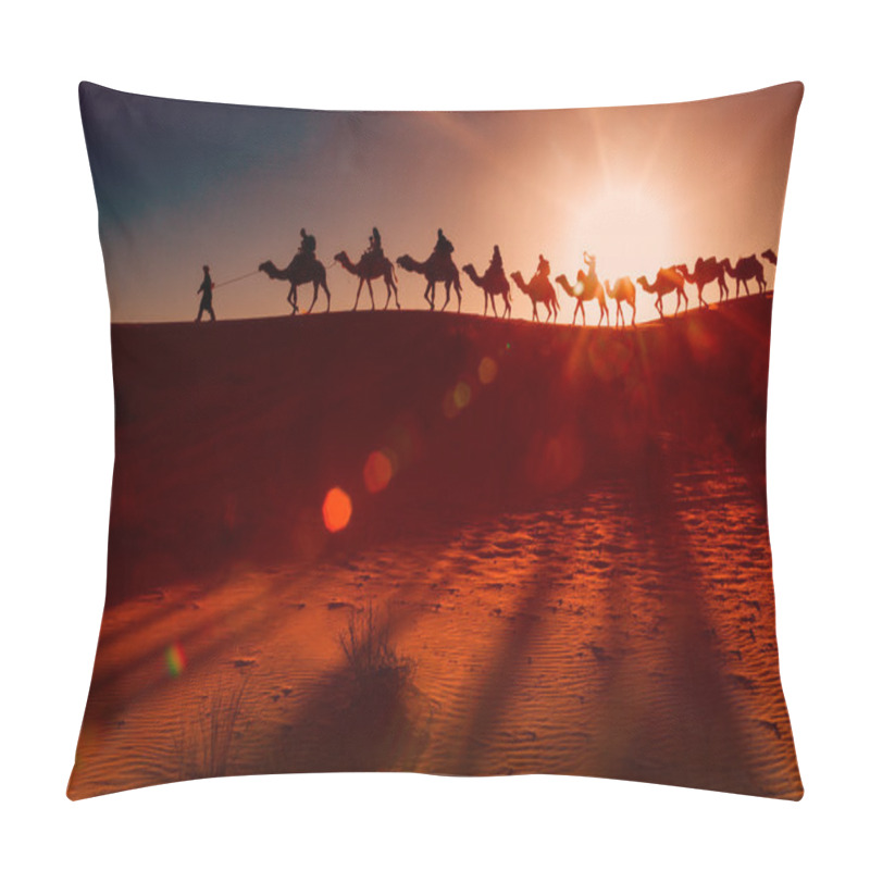 Personality  Camel Caravan Going Through The Desert Pillow Covers