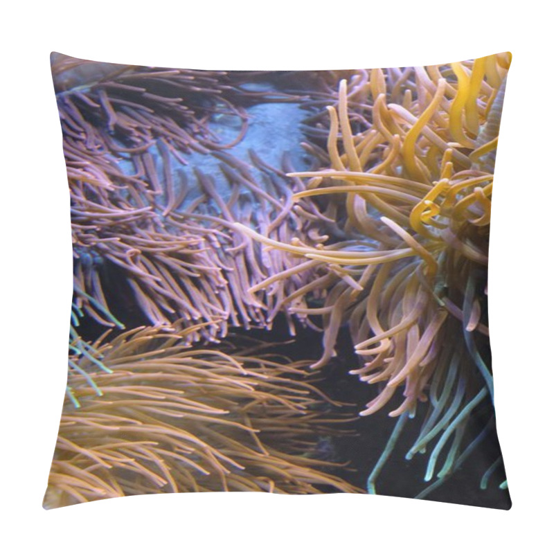 Personality  Underwater Scene Featuring Vibrant, Flowing Sea Anemones In Pastel Hues. Pillow Covers