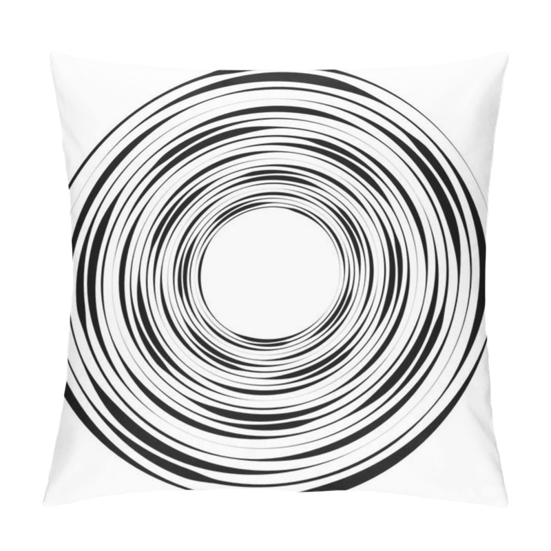 Personality  Geometric Radial Element. Abstract Concentric, Radial Geometric Motif Pillow Covers