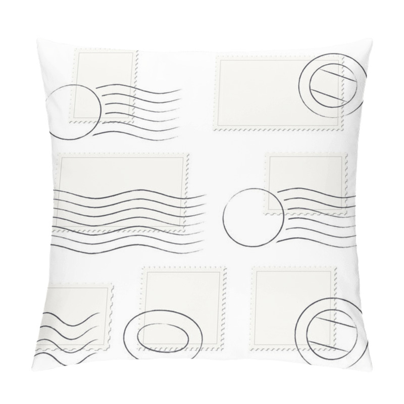 Personality  Collection Of Post Marks And Stamps Pillow Covers