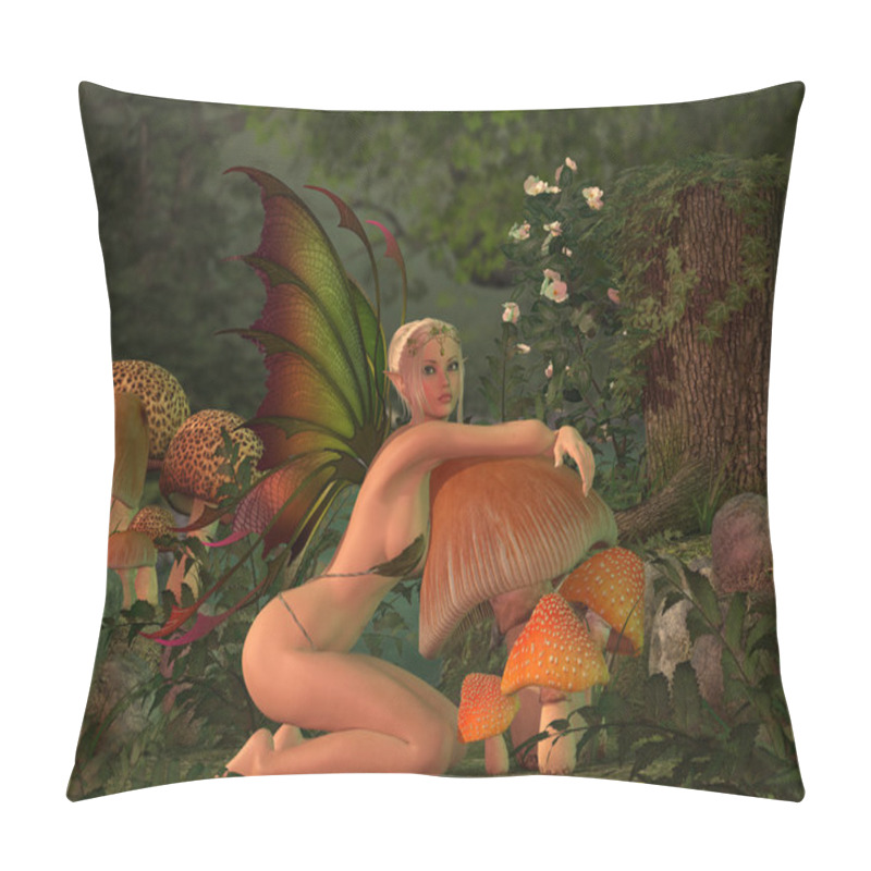 Personality  Elven Beautiful Woman In Fairytale Forest Pillow Covers