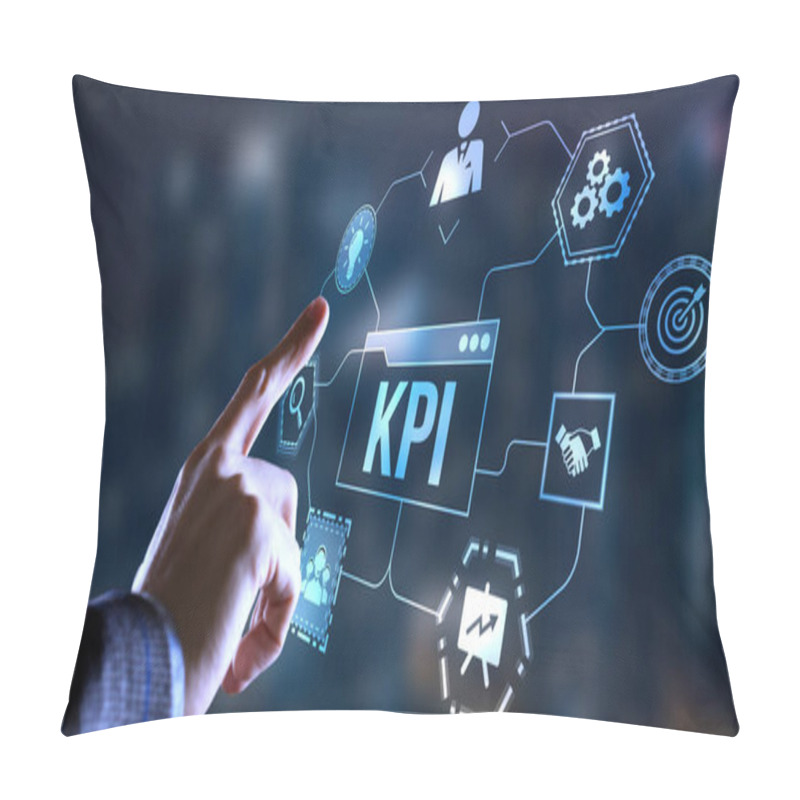 Personality  Internet, Business, Technology And Network Concept. KPI Key Performance Indicator For Business Concept.  Pillow Covers