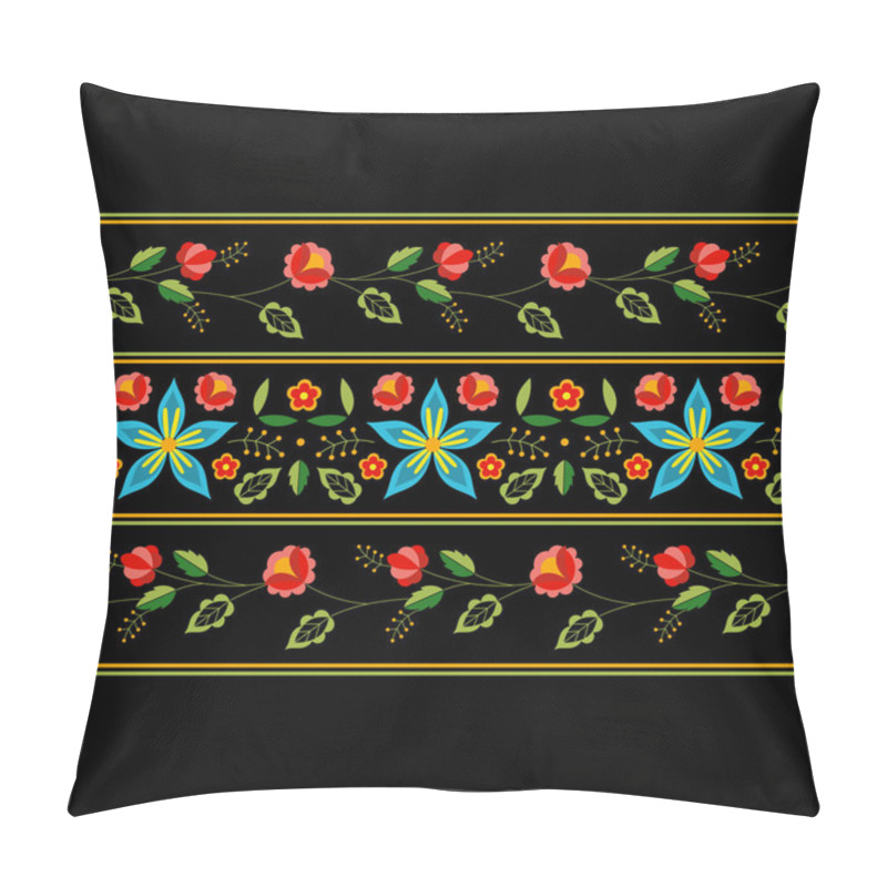 Personality  Polish Folk Pattern Vector. Floral Ethnic Ornament Pillow Covers