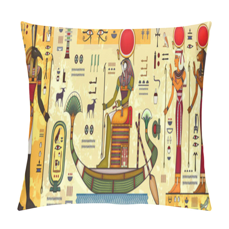 Personality  Egyptian Hieroglyph And SymbolAncient Culture Sing And Symbol.Historical Background.Ancient Goddess. Pillow Covers