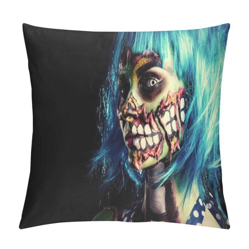 Personality  Body Painting. Halloween Make-up. Pillow Covers